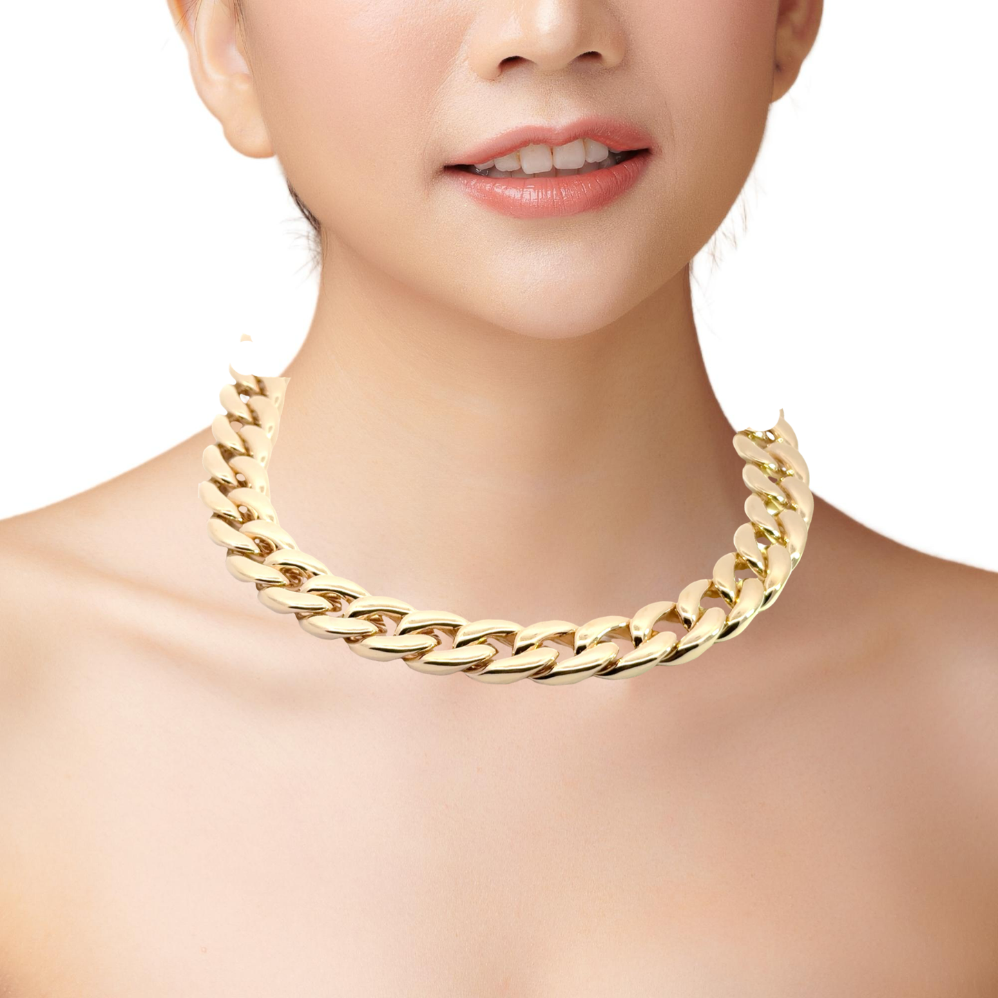 Luxurious Gold Cuban Link Chain Necklace