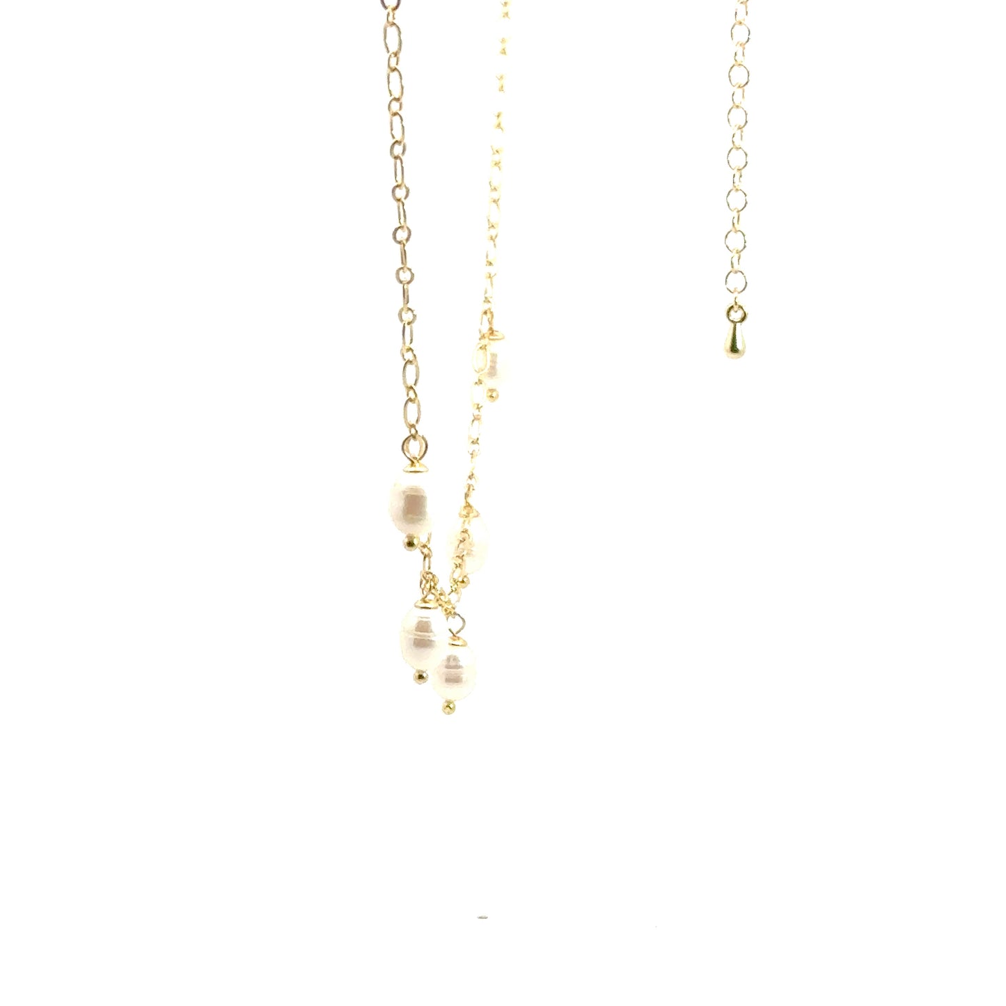Yellow Gold Necklace with Pearl Charms