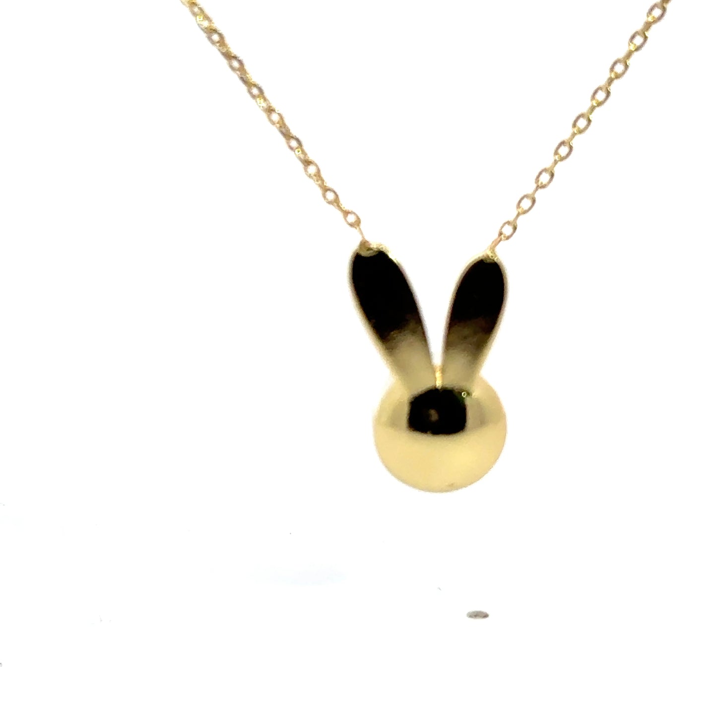 Yellow Gold Necklace with Round Cabochon Pearl
