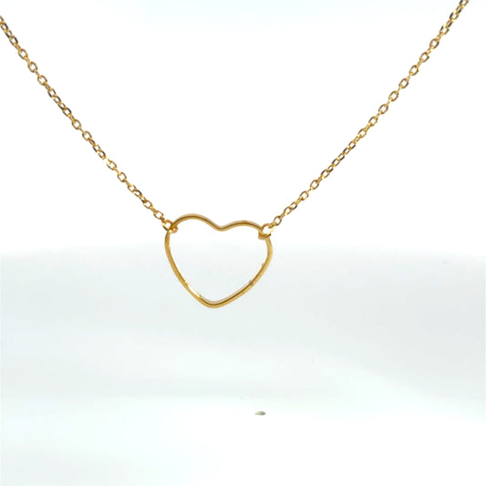 Minimalist Yellow Gold Heart Pendant Necklace