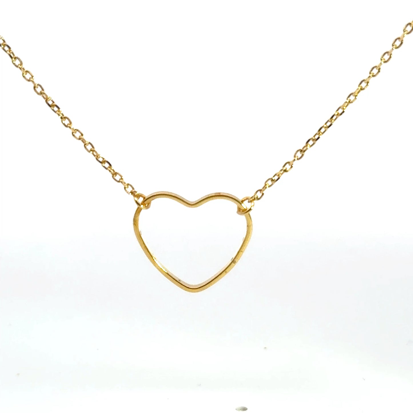 Minimalist Yellow Gold Heart Pendant Necklace