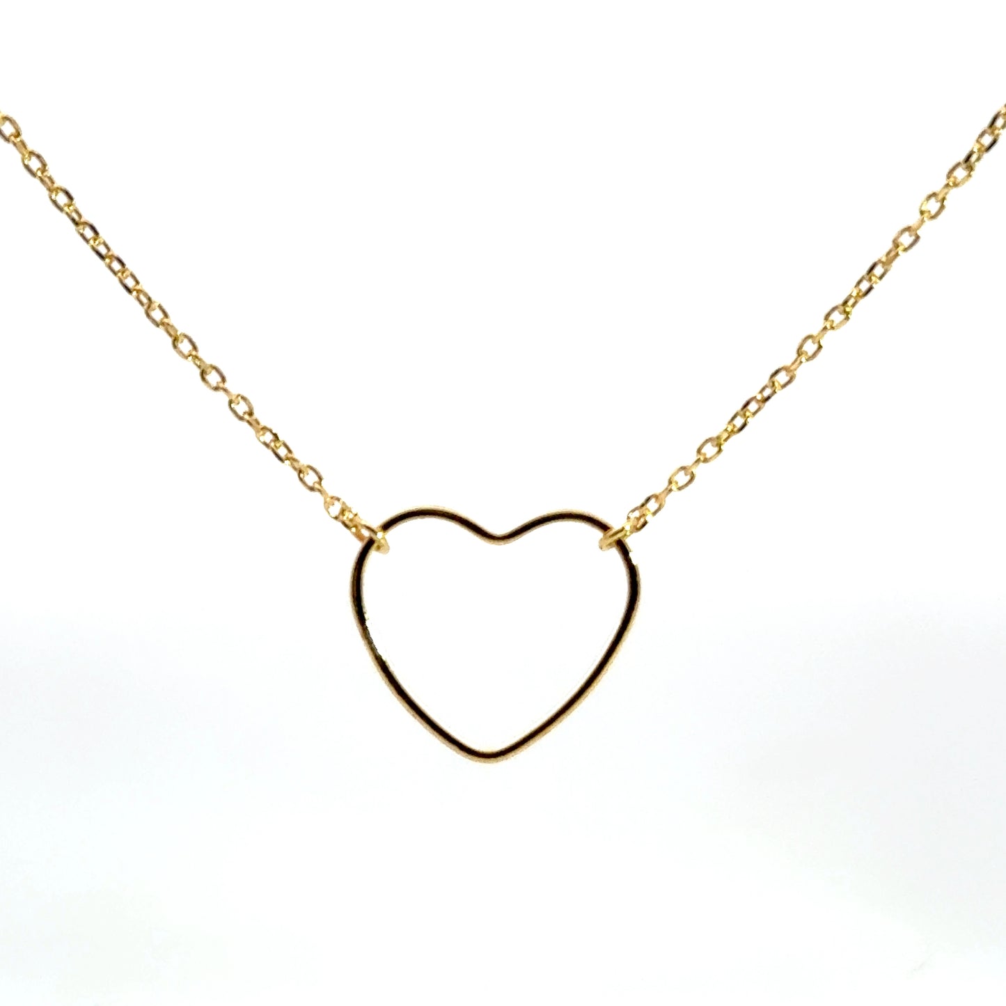 Minimalist Yellow Gold Heart Pendant Necklace
