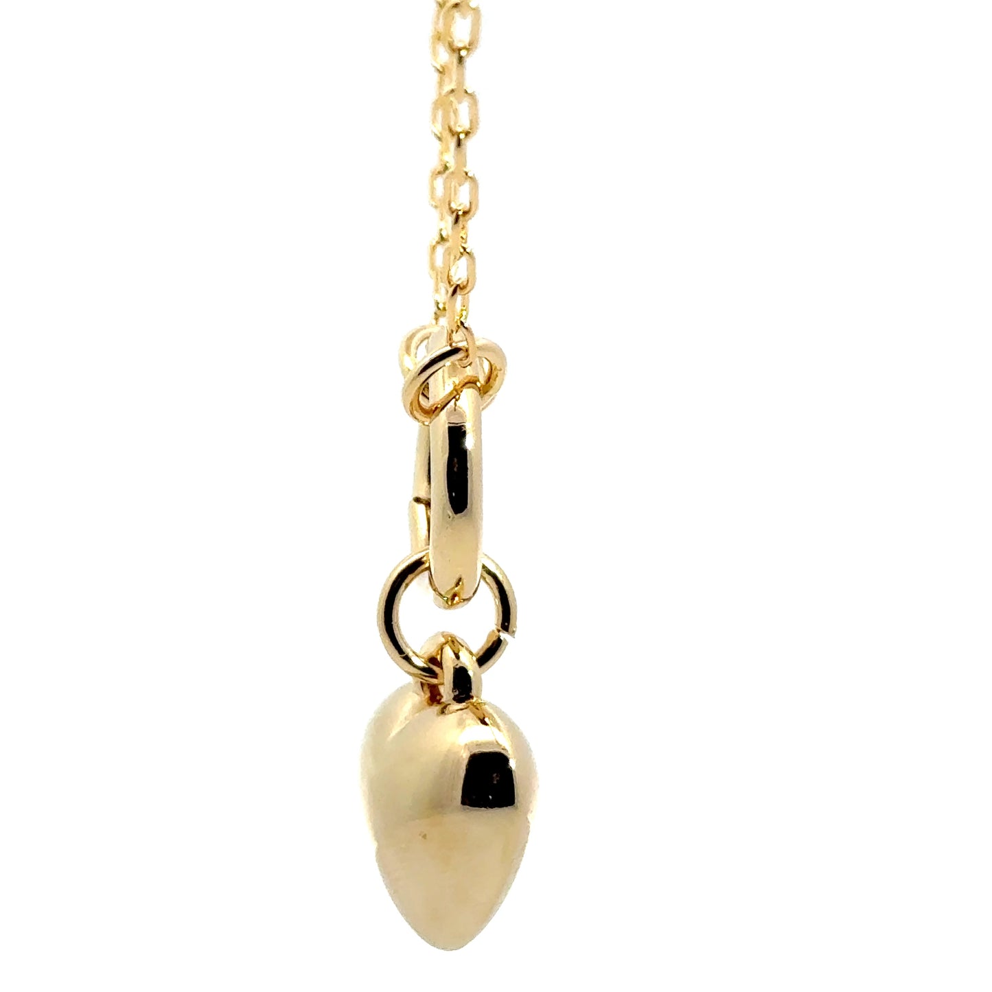 Chic Yellow Gold Heart Charm Necklace