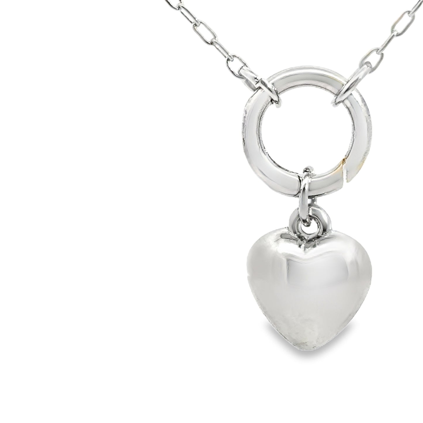 Silver Heart Charm Pendant Necklace