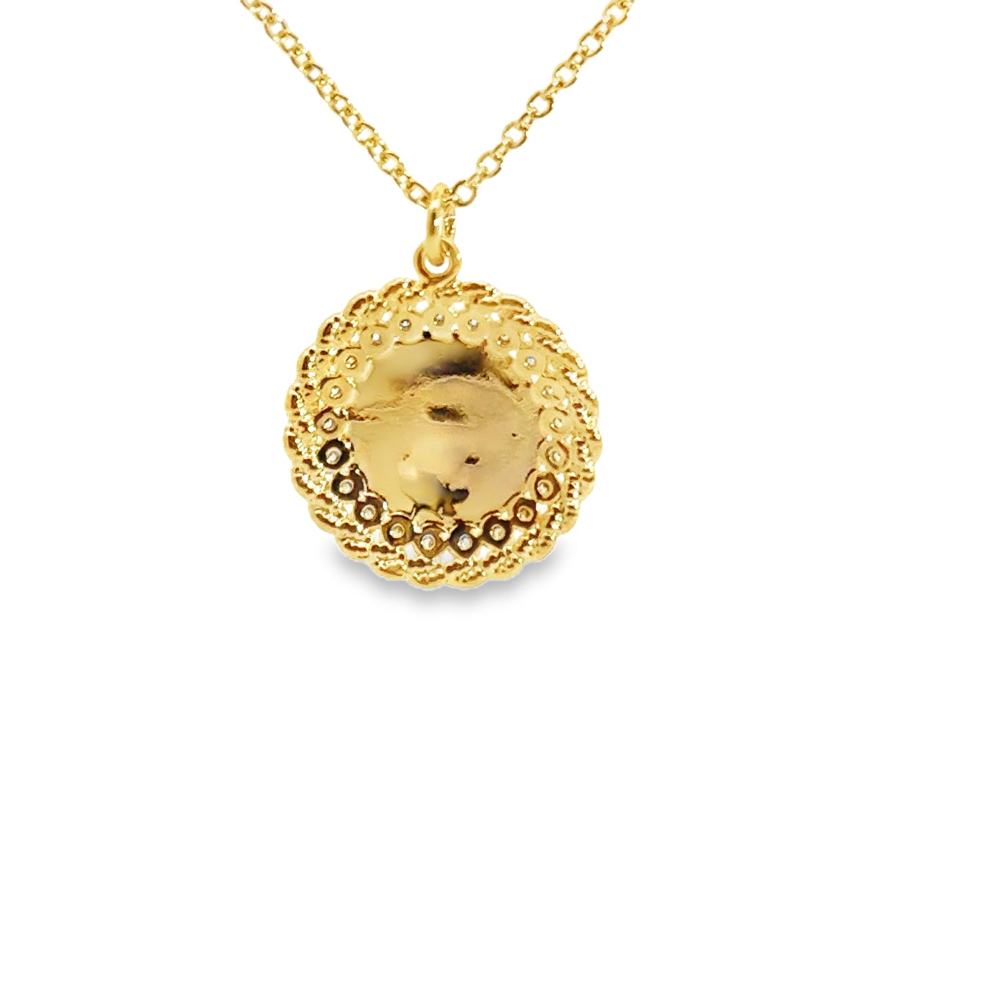 Elegant Yellow Gold Medallion Pendant