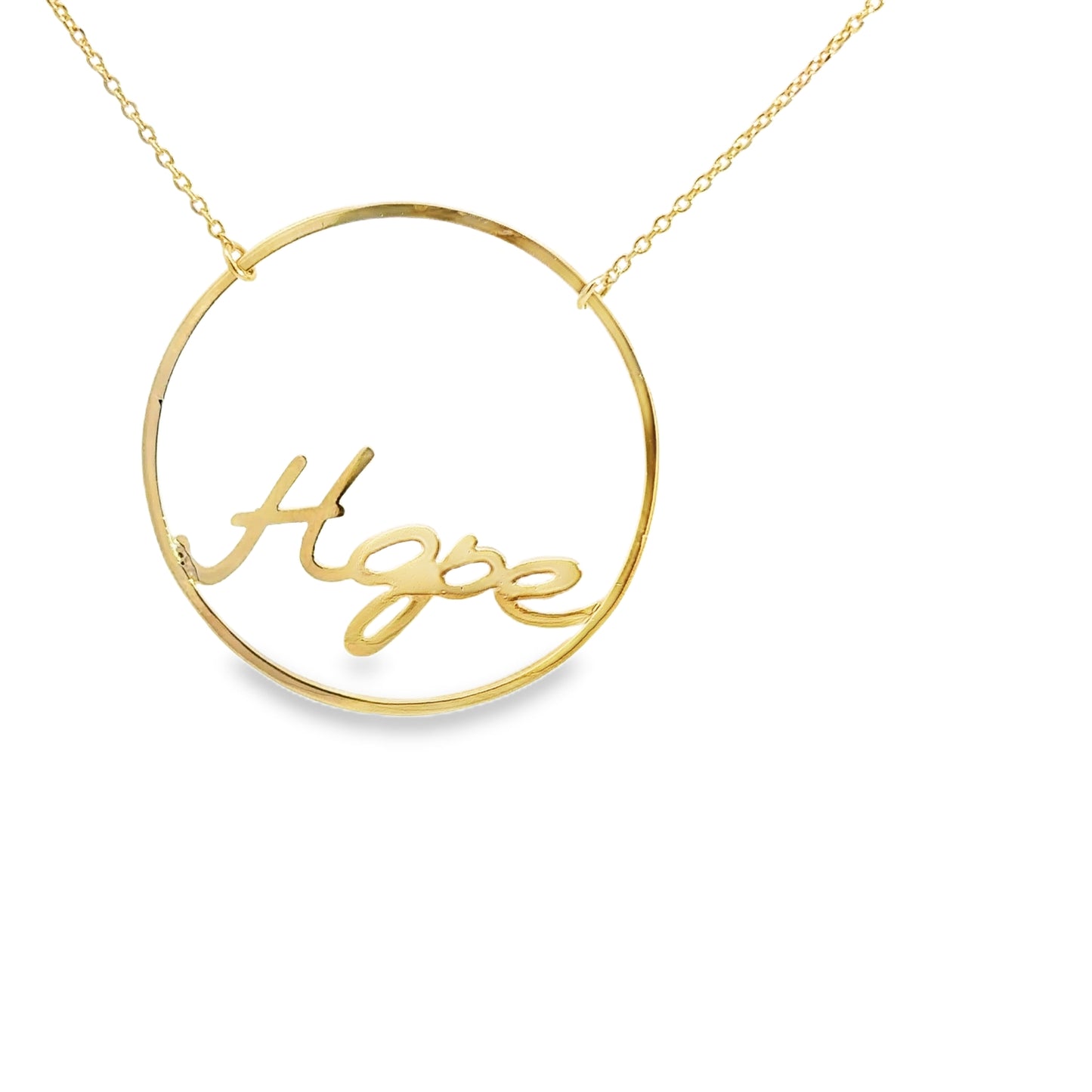 Gold 'Hope' Charm Necklace - Inspirational Elegance