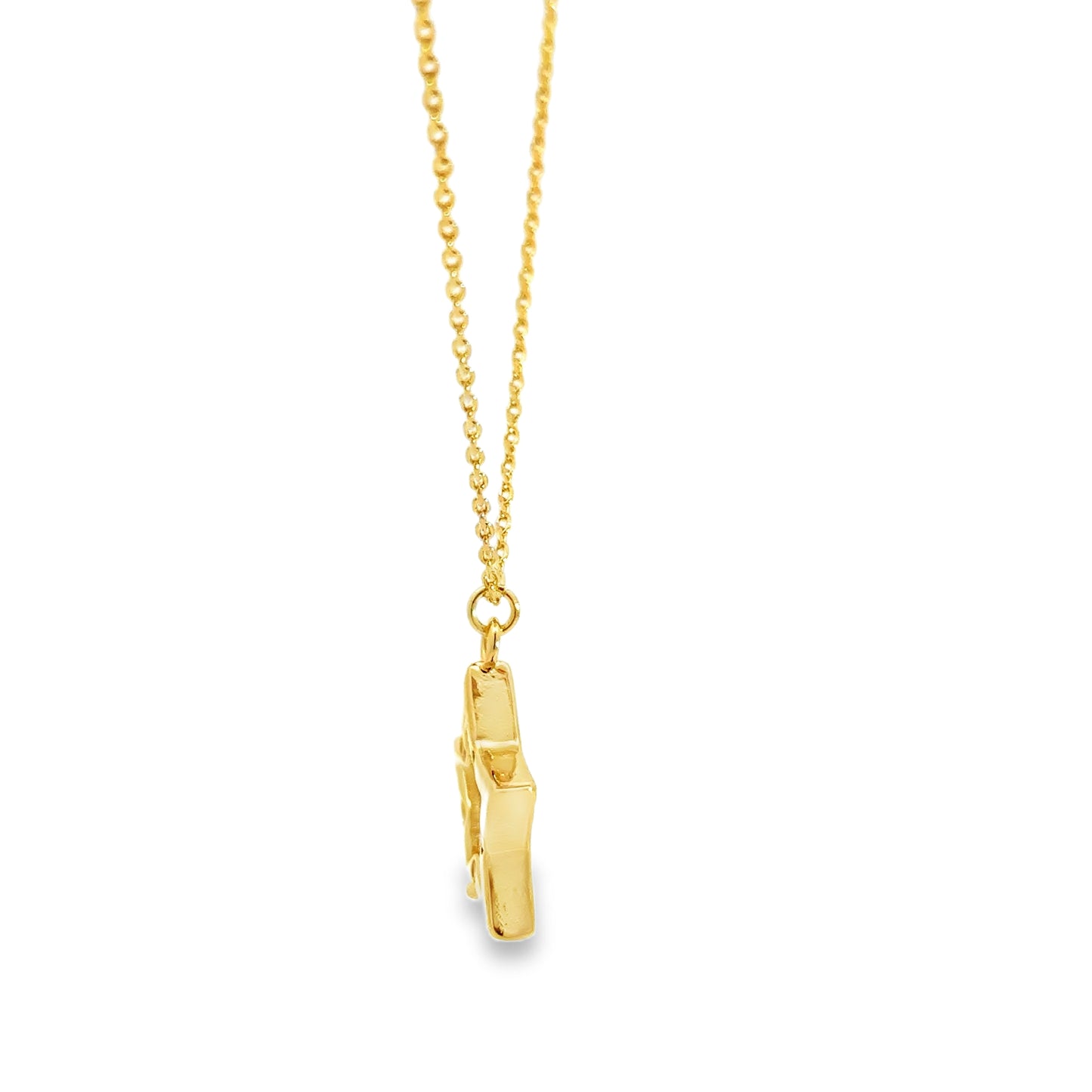 Yellow Gold Charm Necklace with Diamond Star Pendant