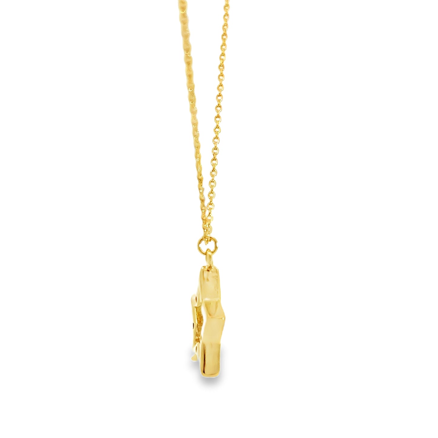 Yellow Gold Charm Necklace with Diamond Star Pendant