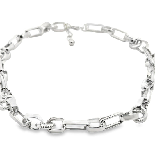 Modern Silver Link Chain Necklace