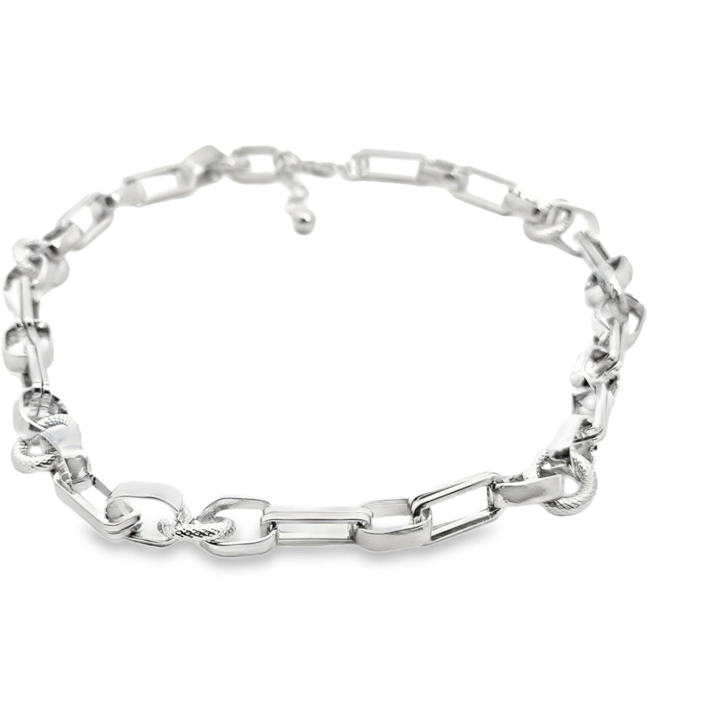 Modern Silver Link Chain Necklace