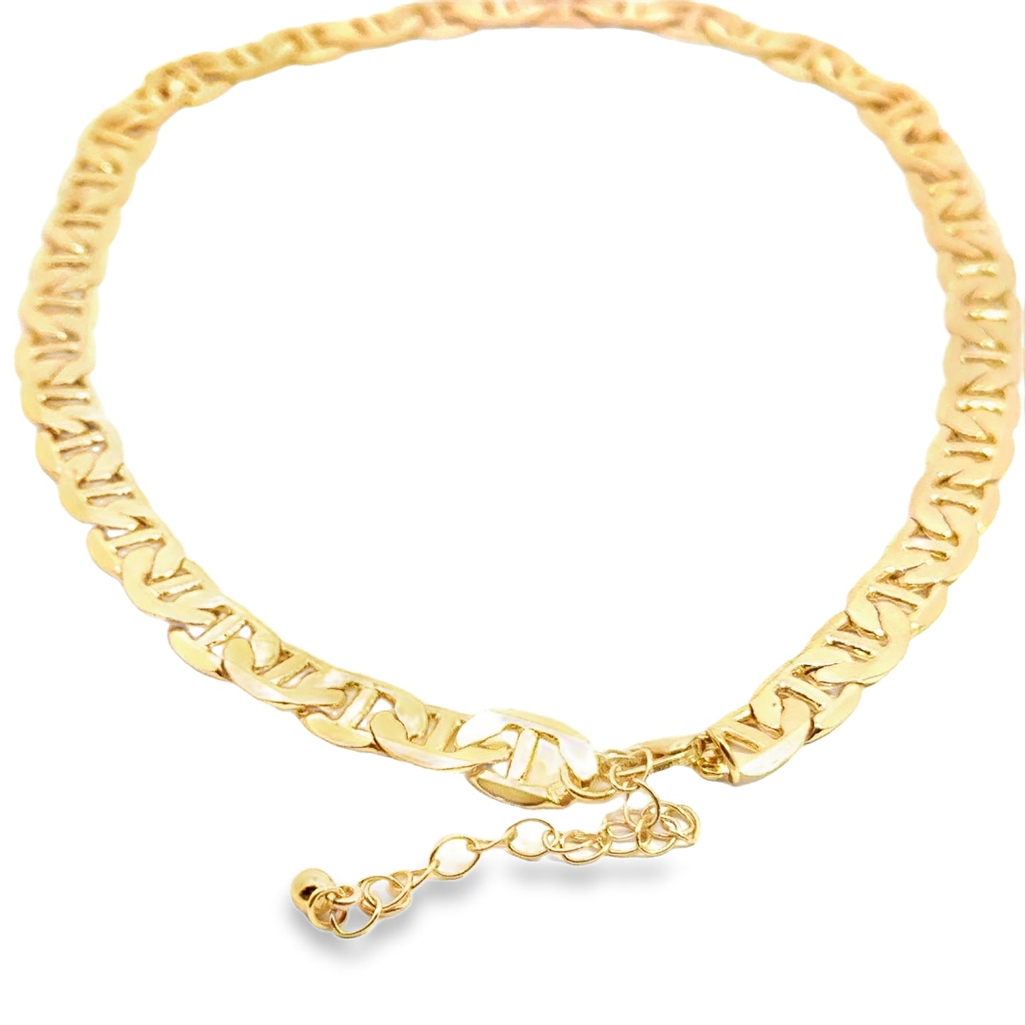 Yellow Gold Mariner Link Chain Necklace