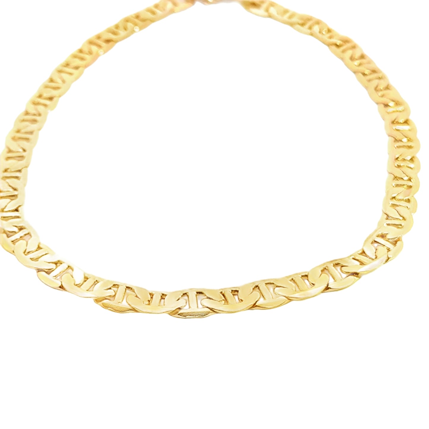 Yellow Gold Mariner Link Chain Necklace