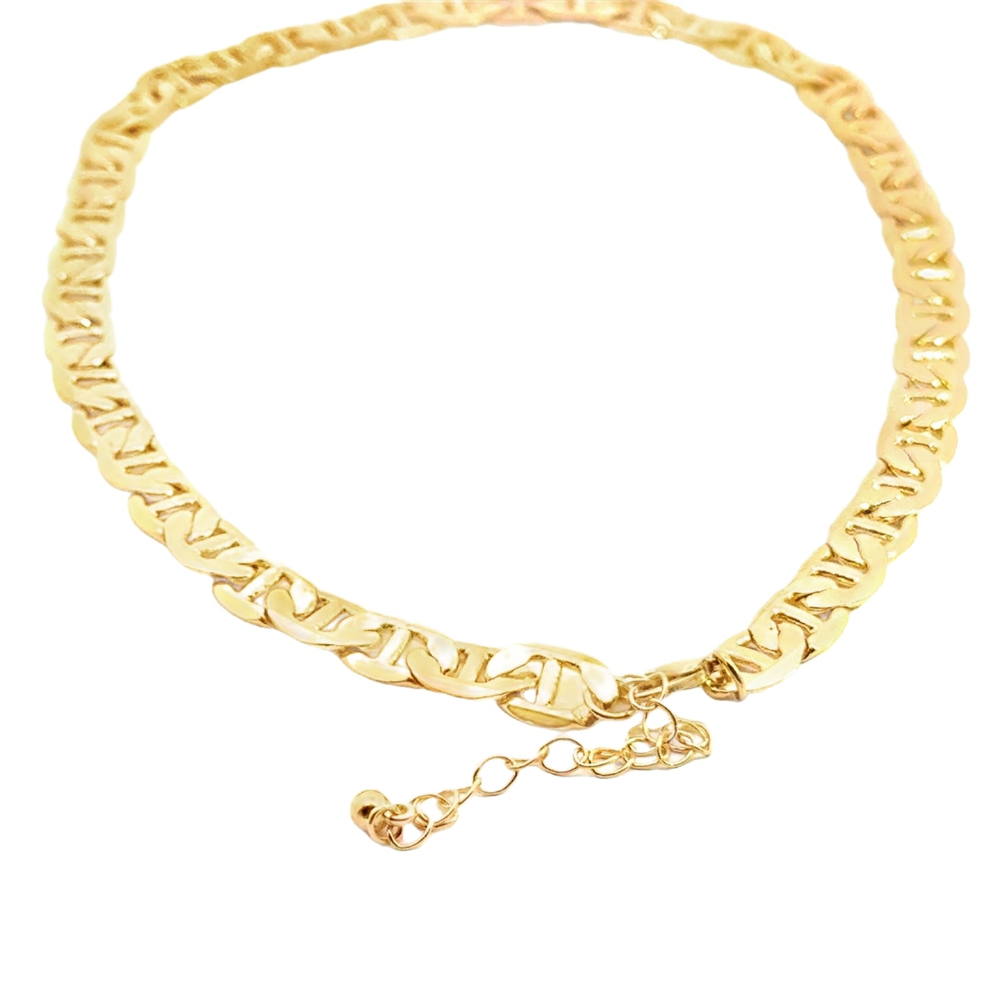 Yellow Gold Mariner Link Chain Necklace
