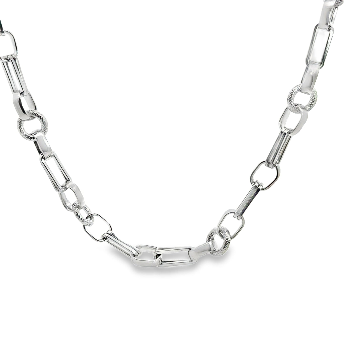 Modern Silver Link Chain Necklace