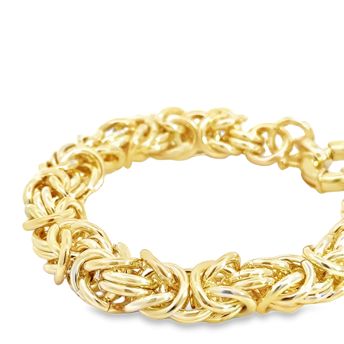 Luxurious Handcrafted Gold Byzantine Chain Bracelet