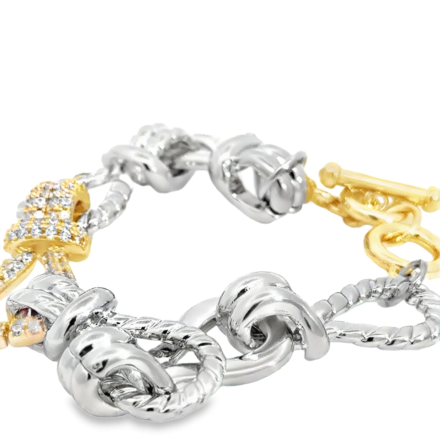 Gold Chain Bracelet with Fancy Yellow Diamond Knot
