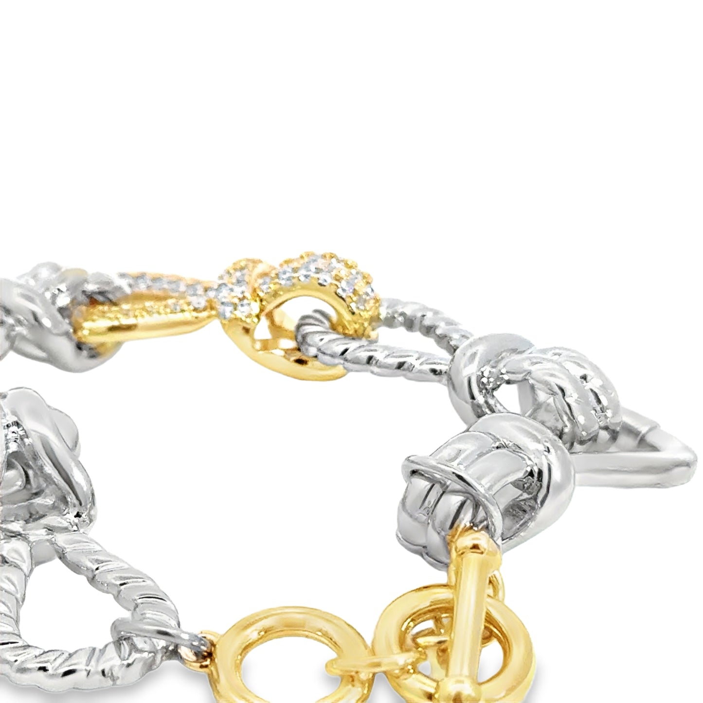 Gold Chain Bracelet with Fancy Yellow Diamond Knot