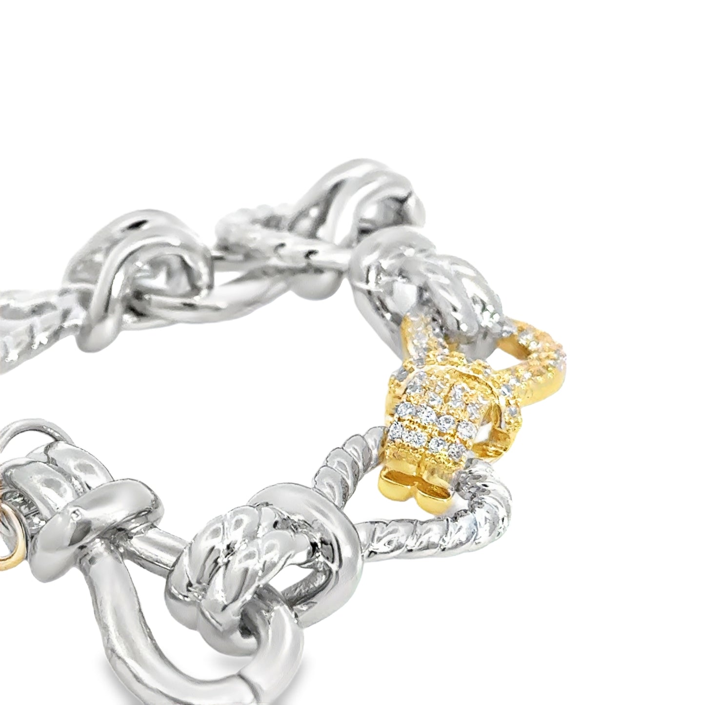 Gold Chain Bracelet with Fancy Yellow Diamond Knot