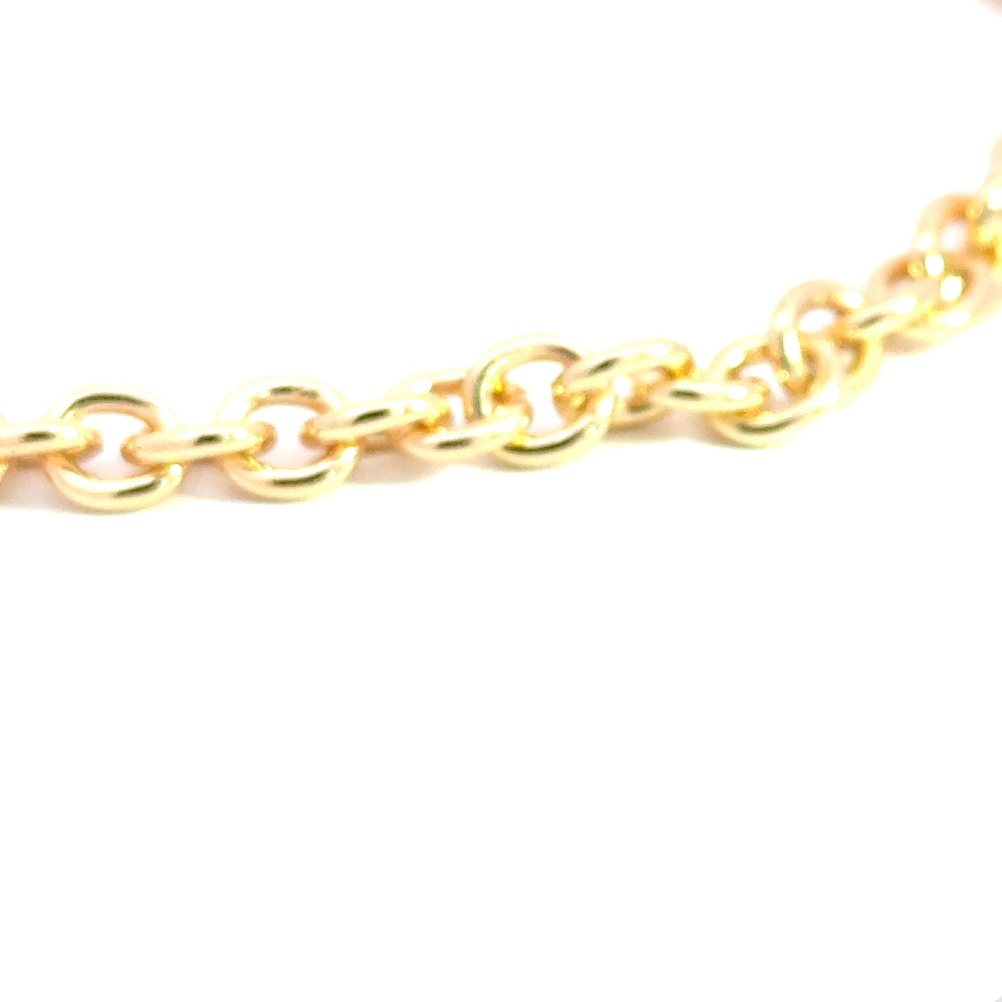 Gold Chain Necklace with Heart Pendant