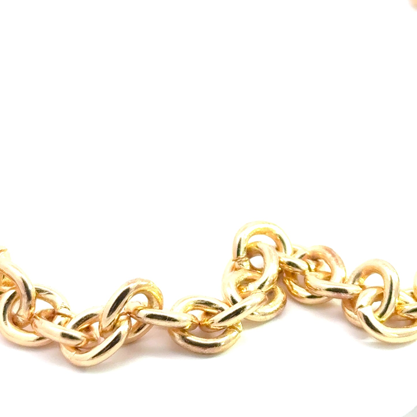 Gold Chain Necklace with Heart Pendant