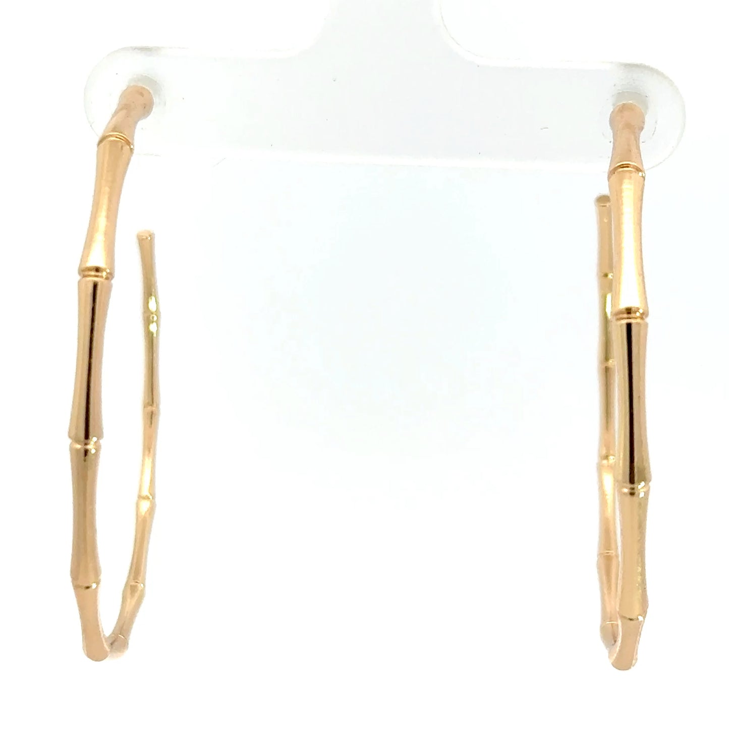 Bamboo Style Gold hoop Earrings