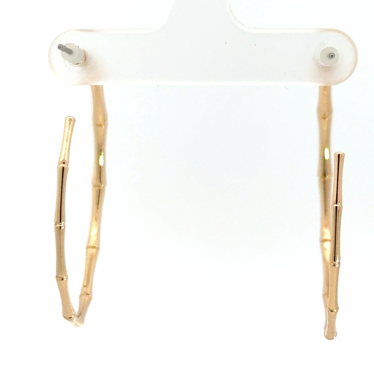 Bamboo Style Gold hoop Earrings