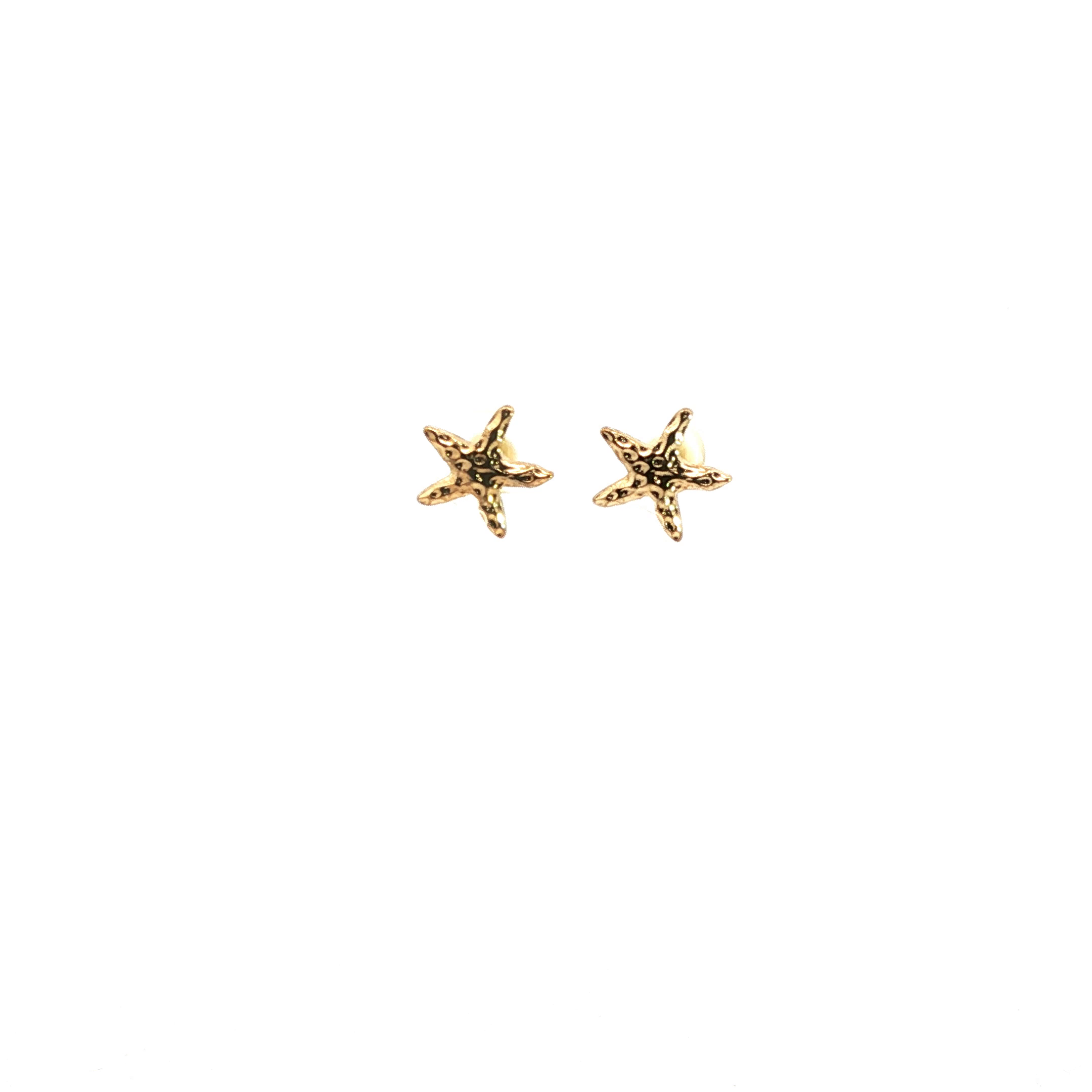 Yellow Gold Starfish Stud Earrings
