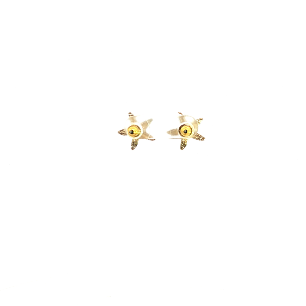 Yellow Gold Starfish Stud Earrings