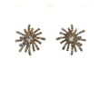 Crystal Starburst Stud Earrings in Yellow Gold