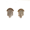 Crystal Fringe Drop Earrings in Rose Gold