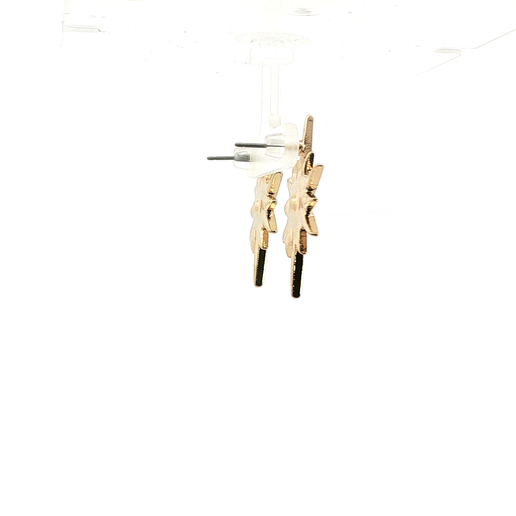 Crystal Starburst Stud Earrings in Yellow Gold