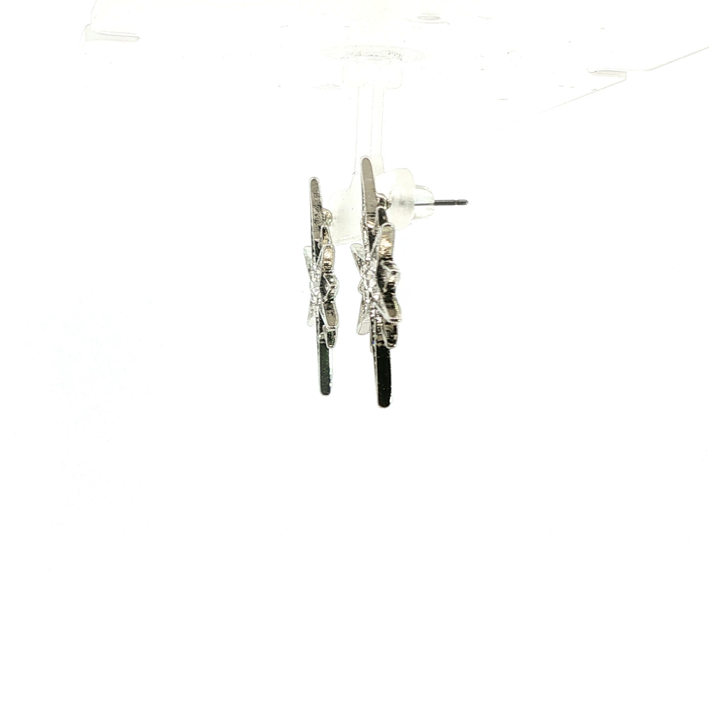 Crystal Starburst Stud Earrings in Silver
