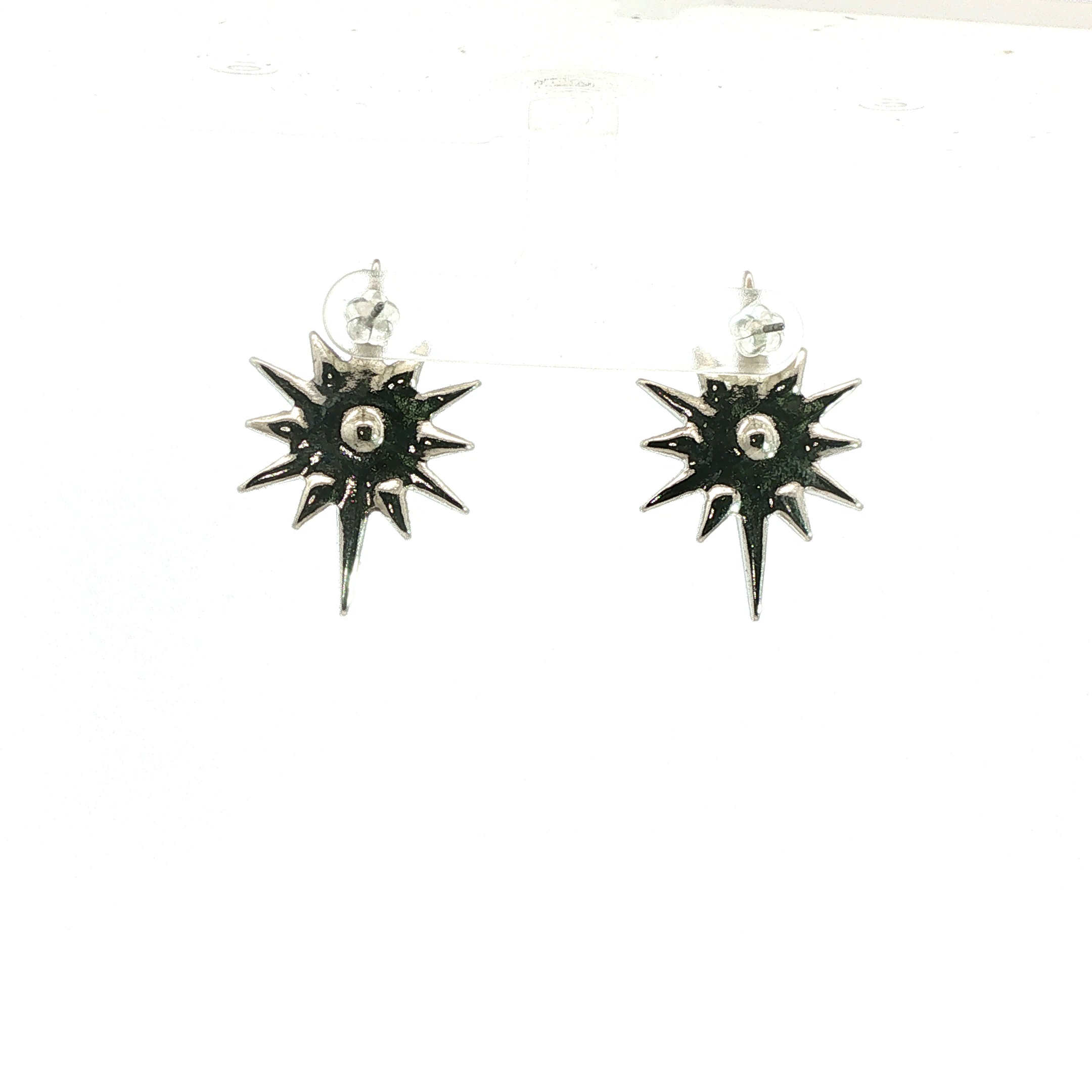Crystal Starburst Stud Earrings in Silver