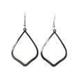 Silver Open Geometric Teardrop Dangle Earrings