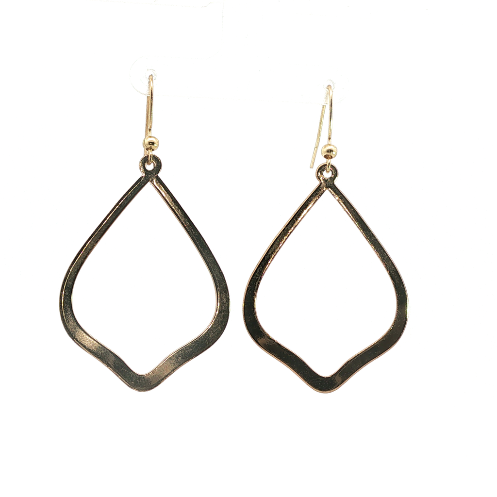 Yellow Gold Open Silhouette Drop Earrings