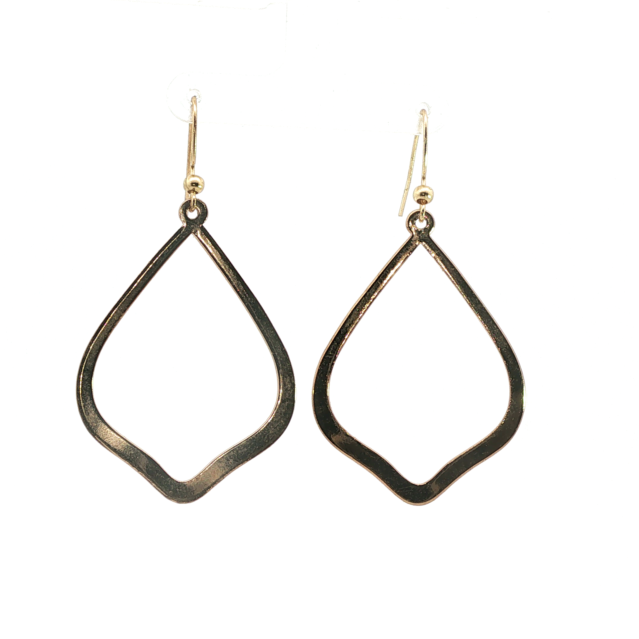 Yellow Gold Open Silhouette Drop Earrings