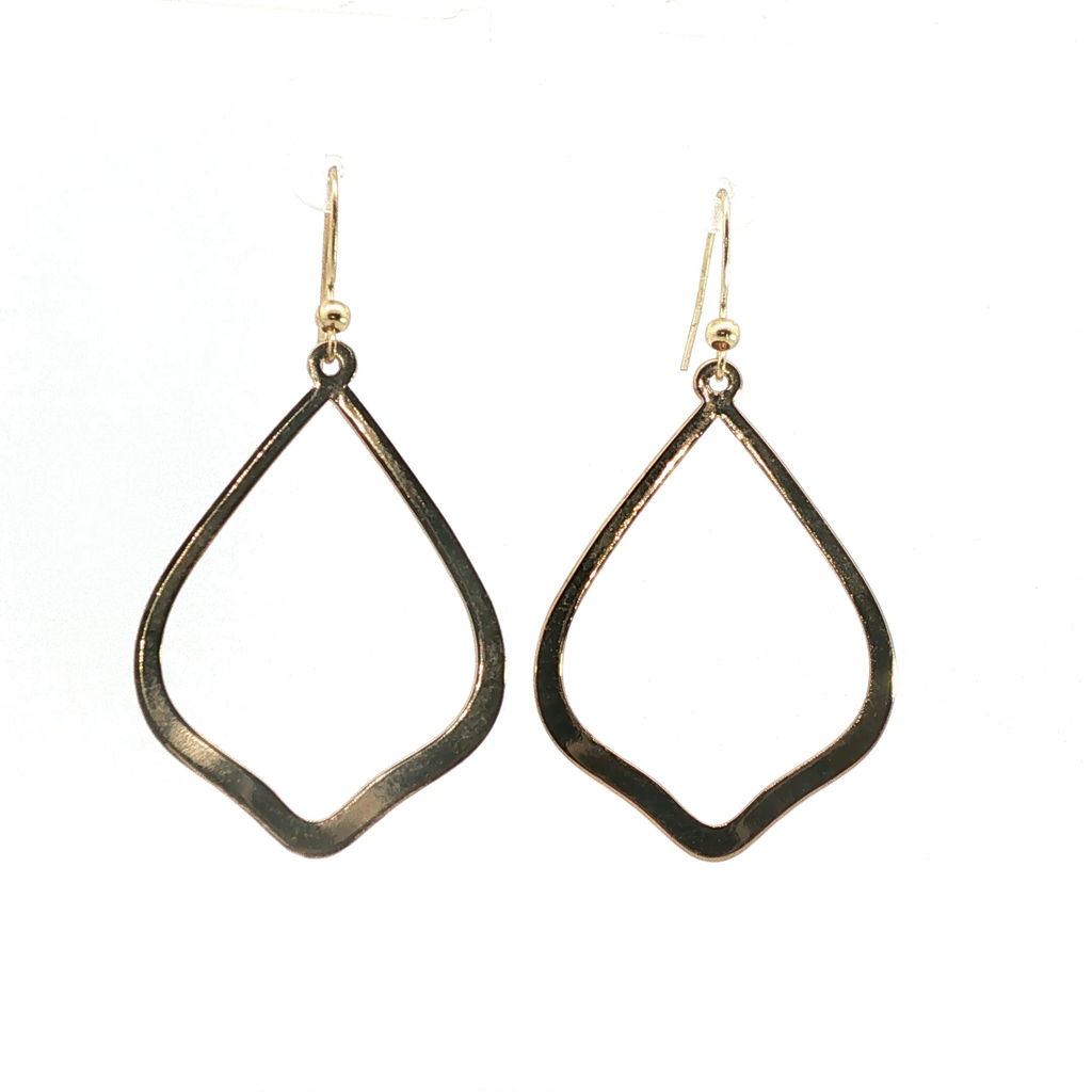 Yellow Gold Open Silhouette Drop Earrings