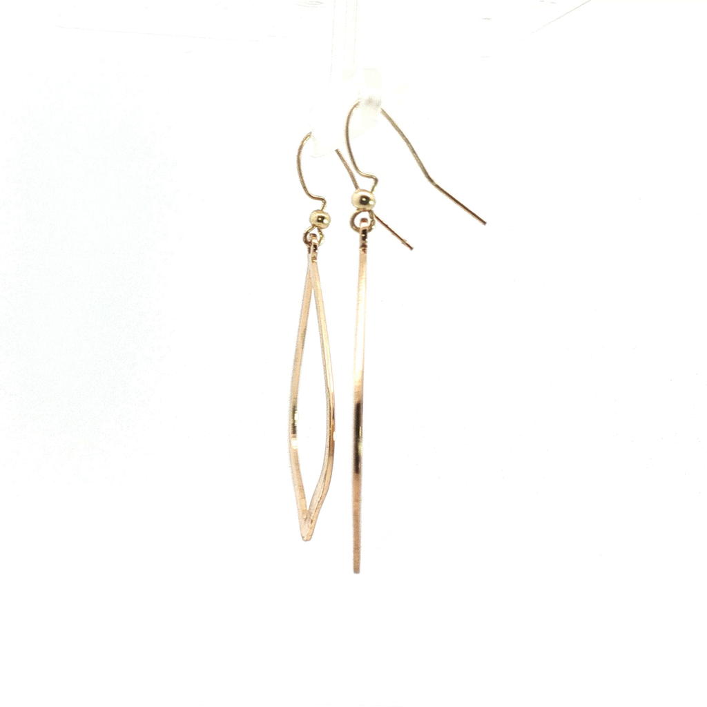 Yellow Gold Open Silhouette Drop Earrings
