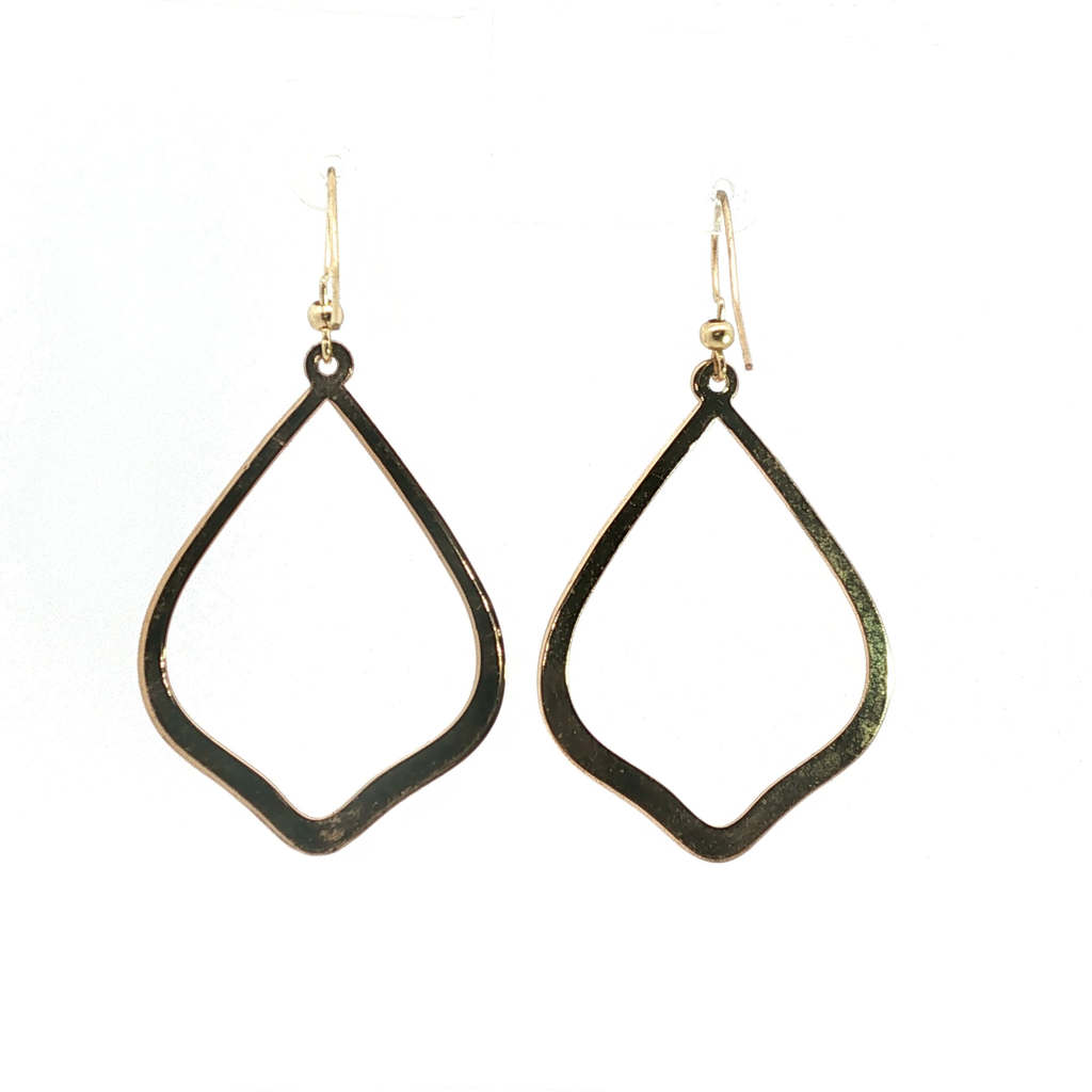 Yellow Gold Open Silhouette Drop Earrings