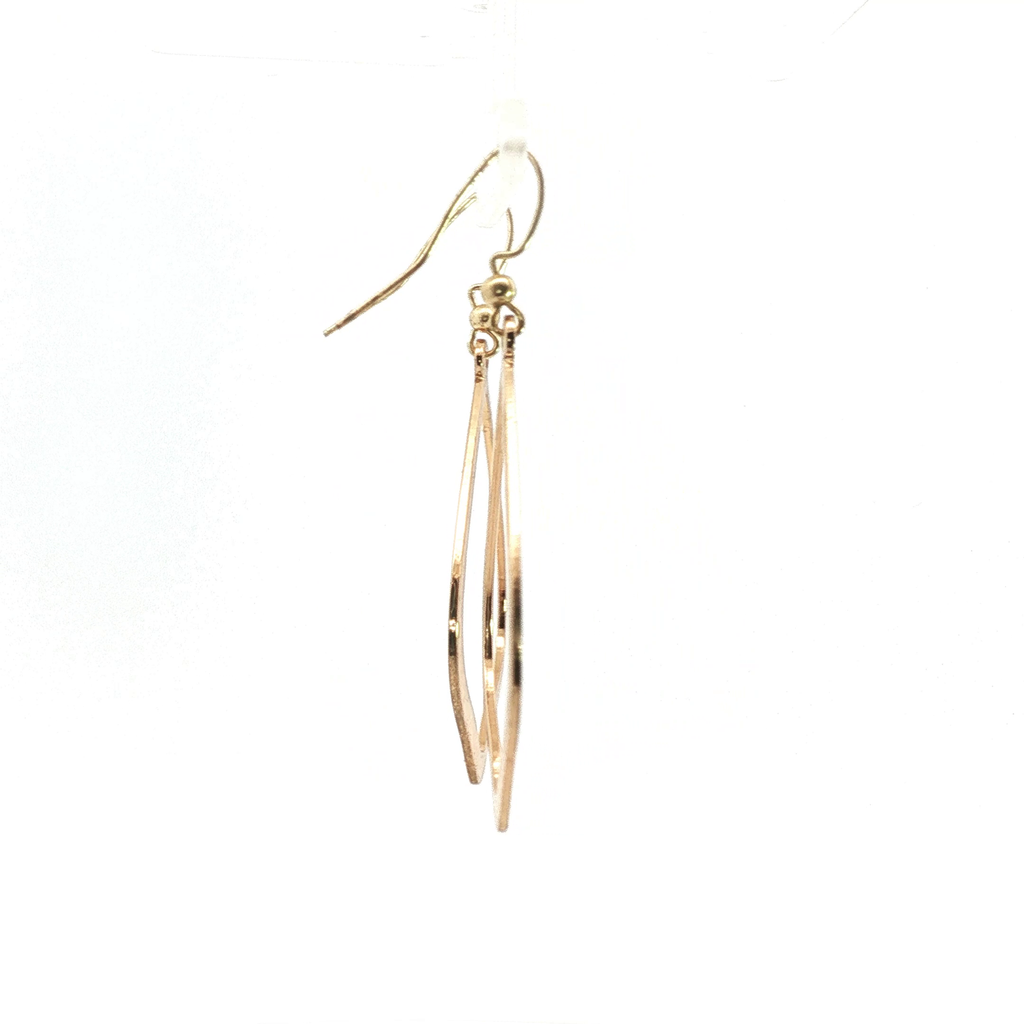 Yellow Gold Open Silhouette Drop Earrings