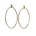 Minimalist Yellow Gold Oval Loop Drop Earrings