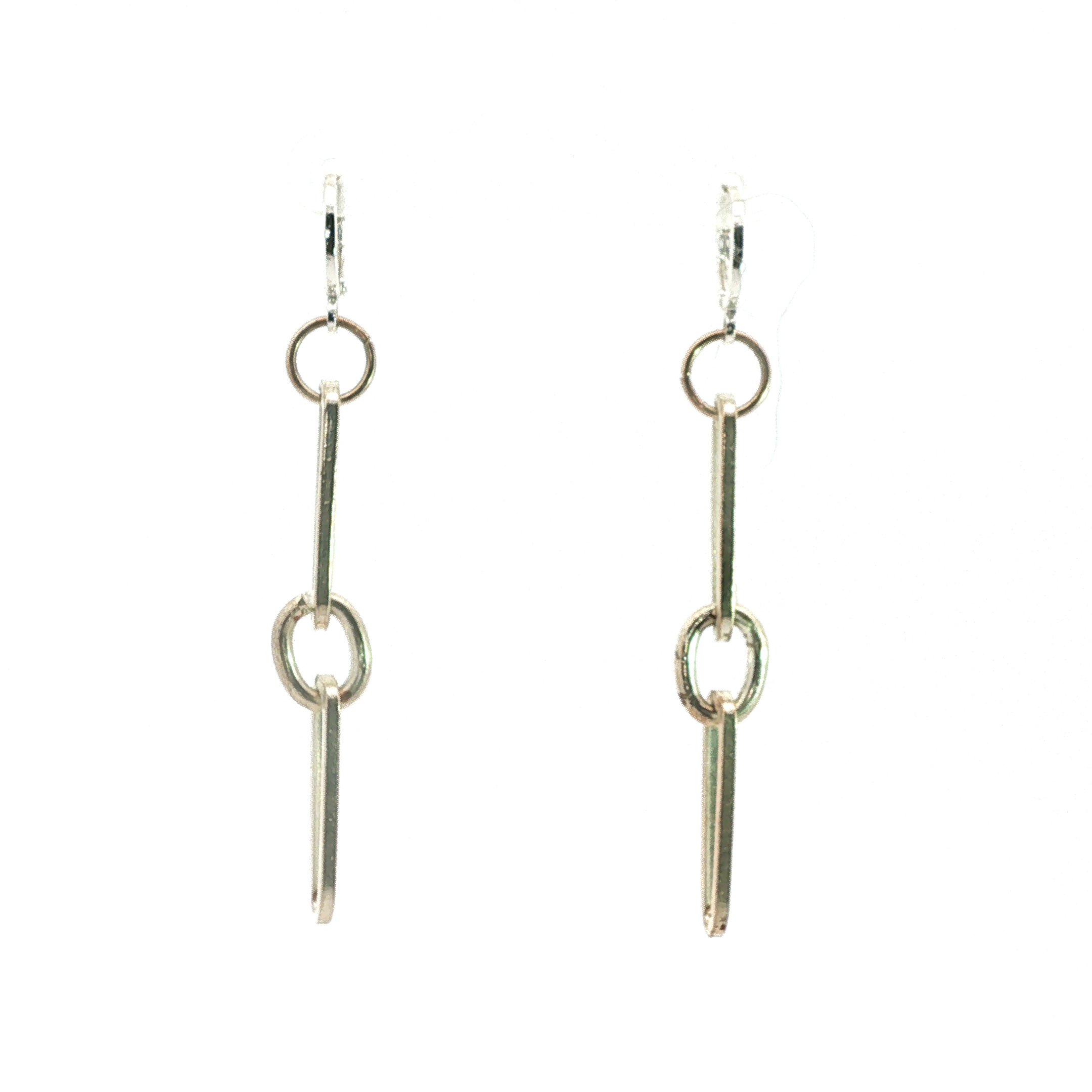 Geometric Link Dangle Earrings in Gold
