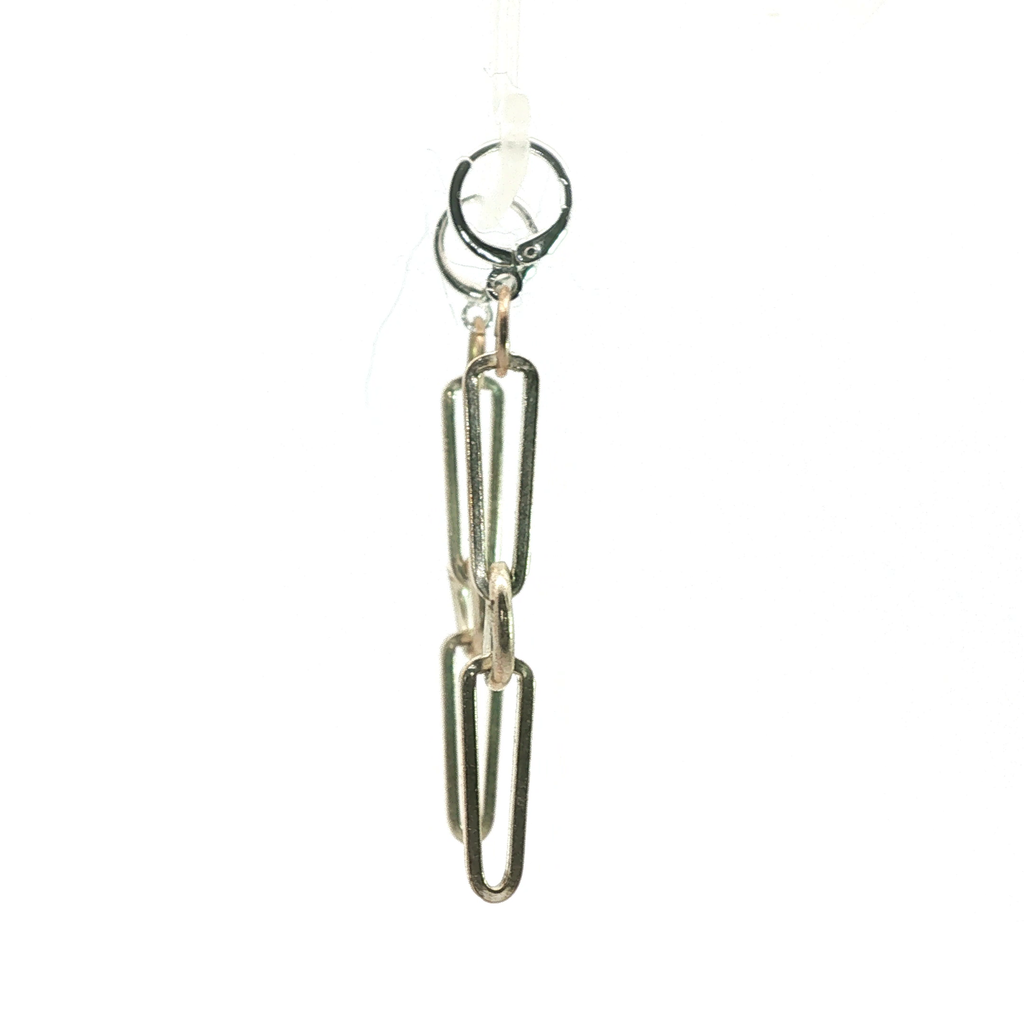 Geometric Link Dangle Earrings in Gold
