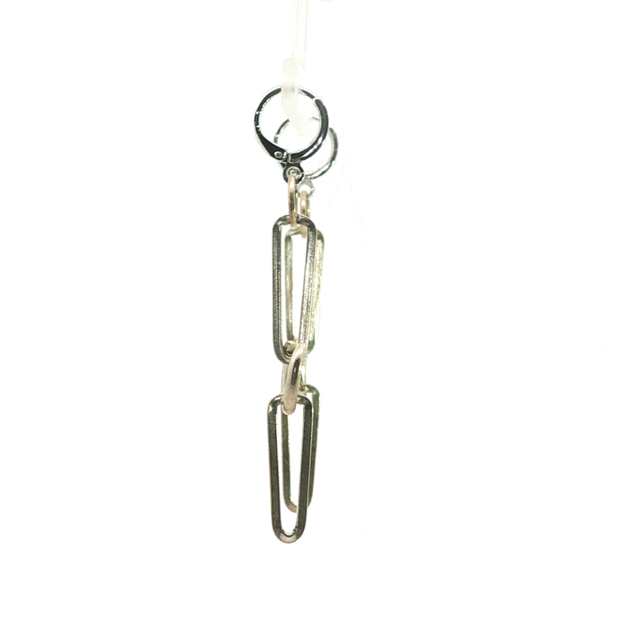 Geometric Link Dangle Earrings in Gold