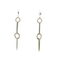 Silver Geometric Link Dangle Drop Earrings