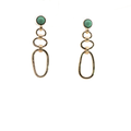 Yellow Gold Graduated Loop Jade Drop Earrings