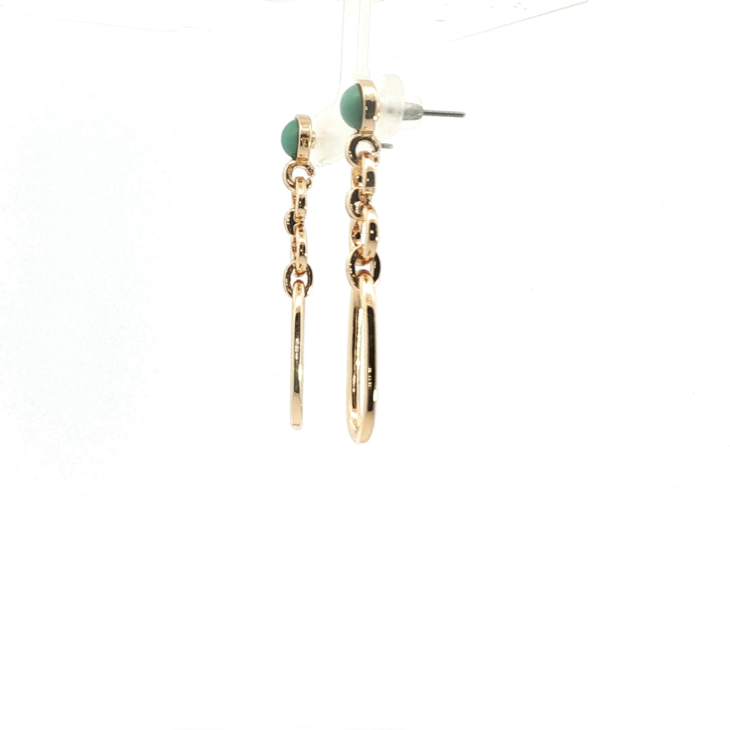 Yellow Gold Graduated Loop Jade Drop Earrings