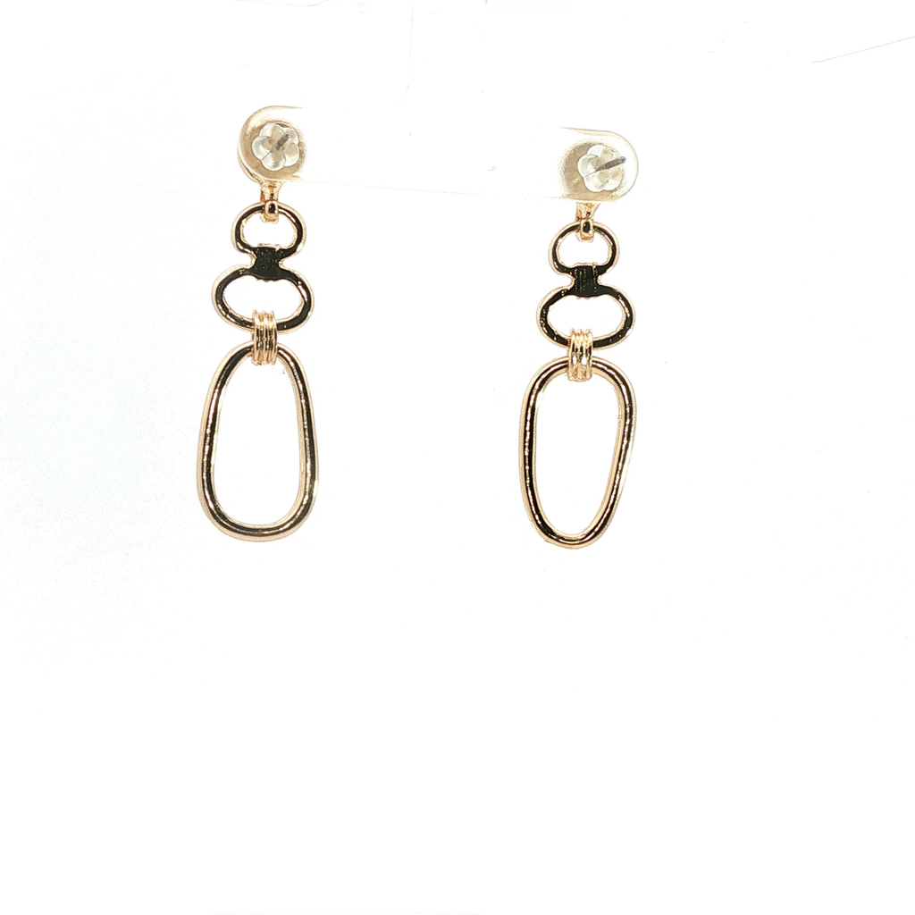 Yellow Gold Graduated Loop Jade Drop Earrings