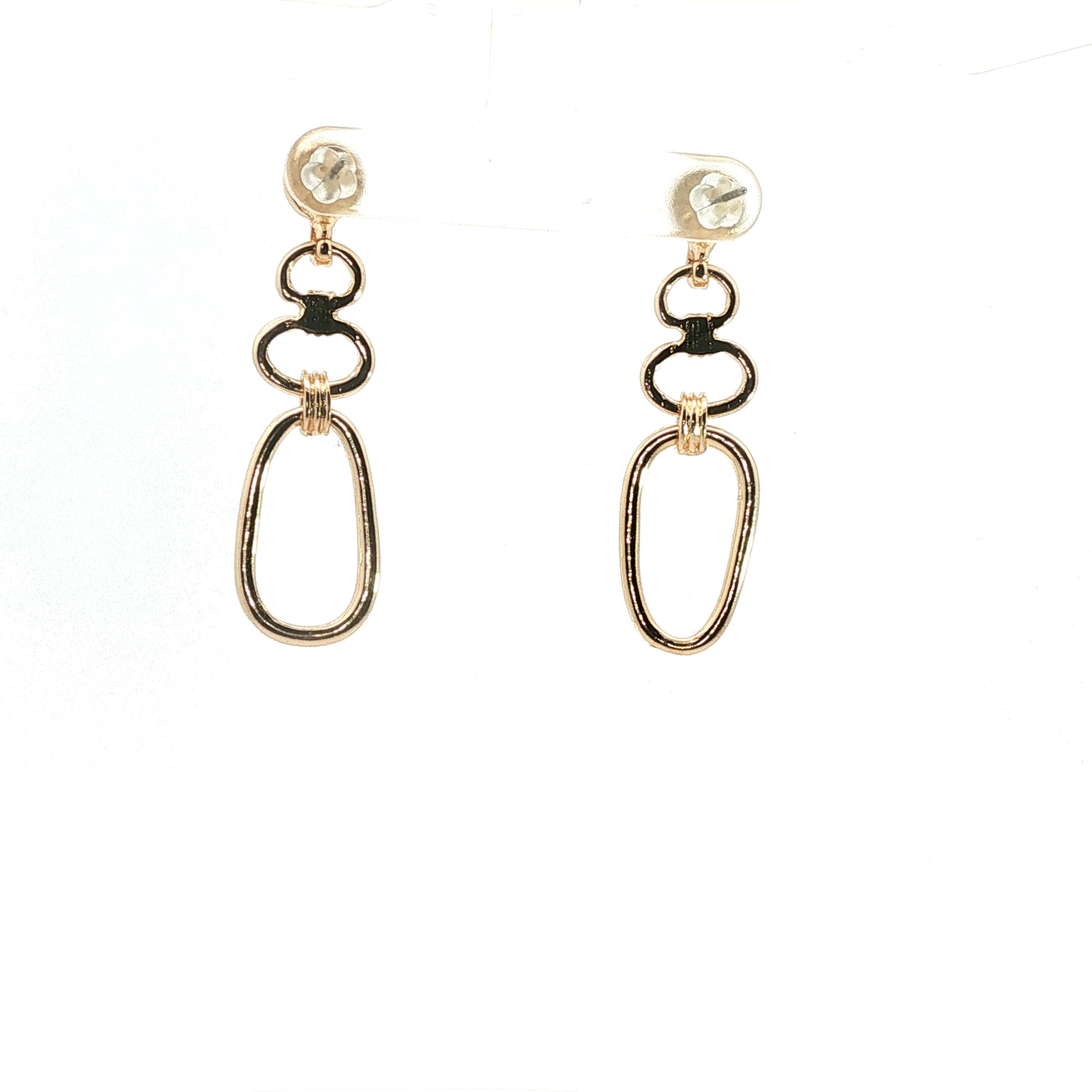 Yellow Gold Graduated Loop Jade Drop Earrings