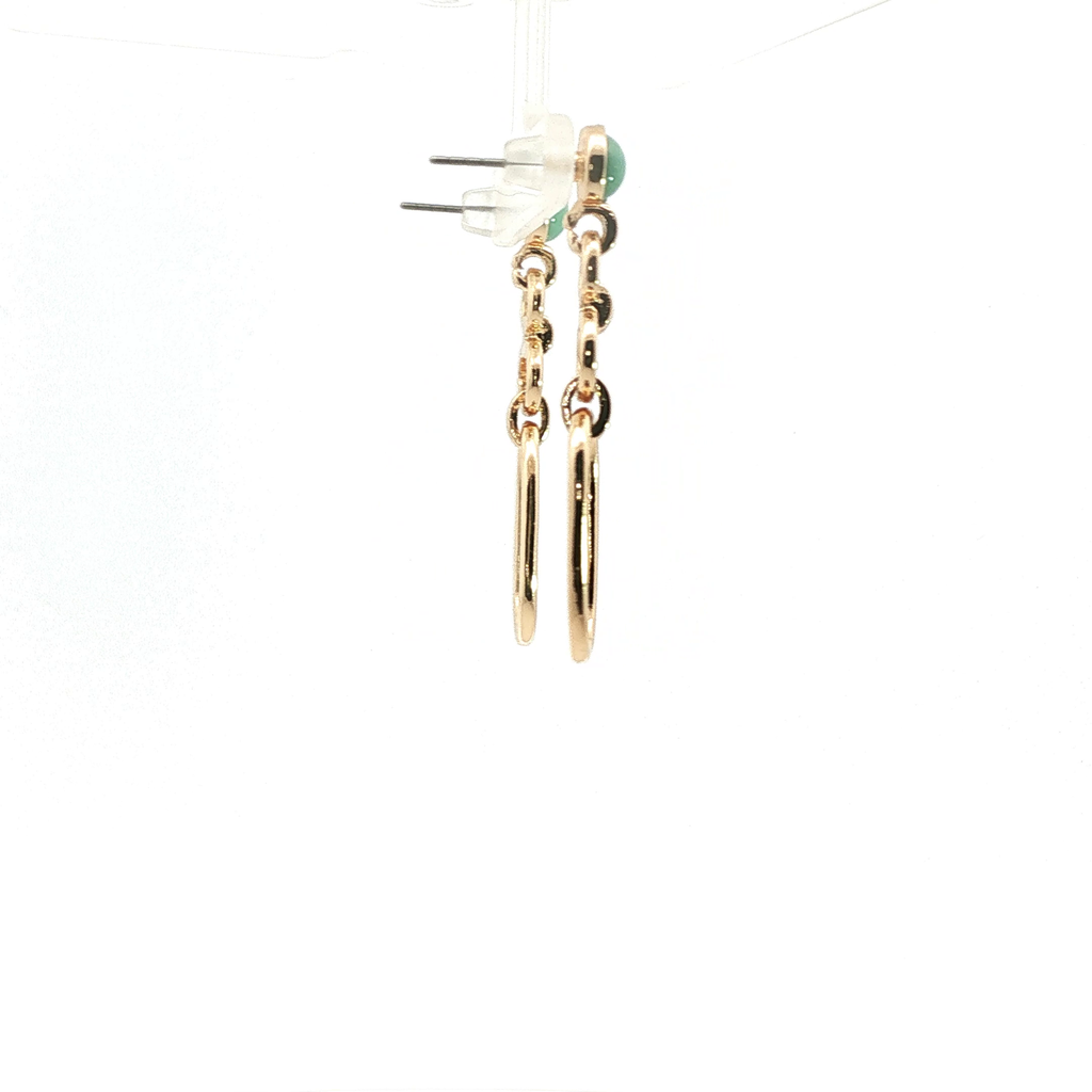 Yellow Gold Graduated Loop Jade Drop Earrings